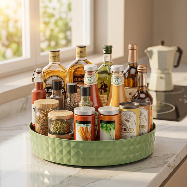 Spinning Kitchen Turntable - Rotating Pantry & Condiment Organizer